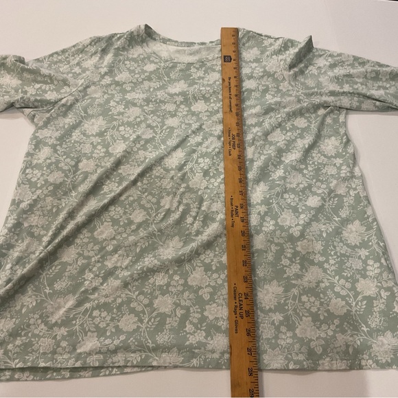 Lands' End Mint Green Floral 3/4 Sleeve Tunic Top - Picture 5 of 6